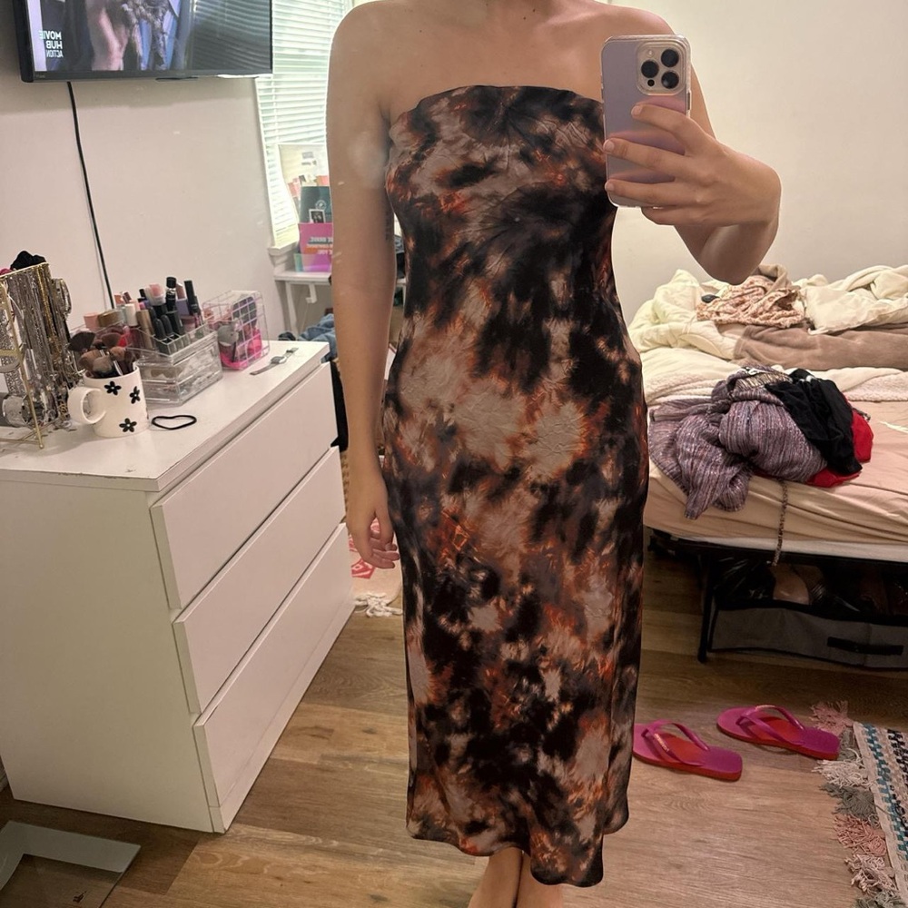 RESA Strapless Tie-Dye Dress
